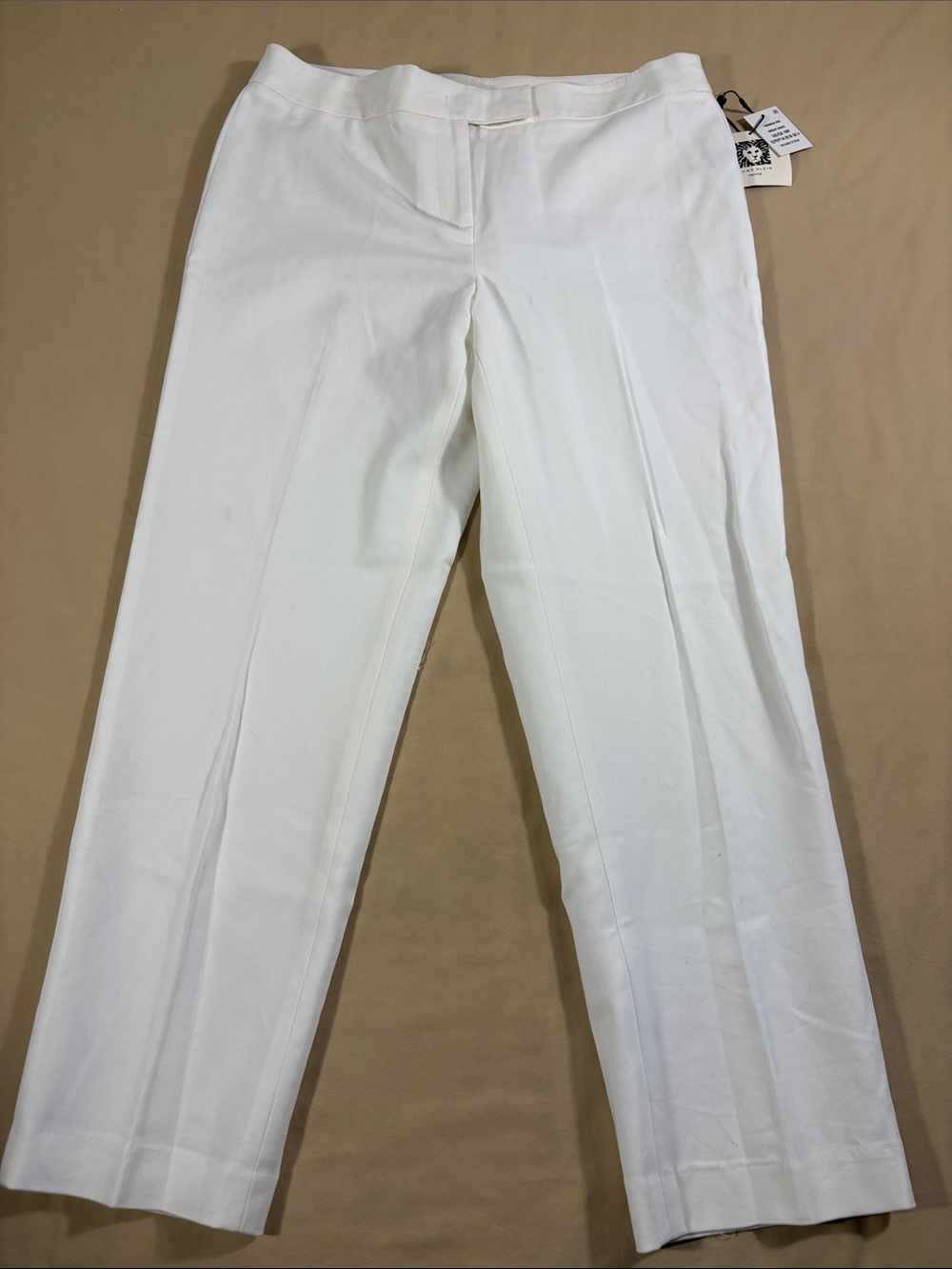 Anne Klein NWT Bright White Straight Leg Career Trouser Dress Pants 10P